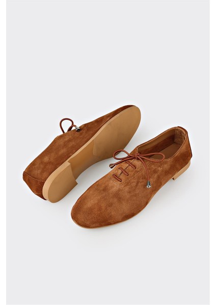 Taba Deri Kadın Günlük Ayakkabı modelleri