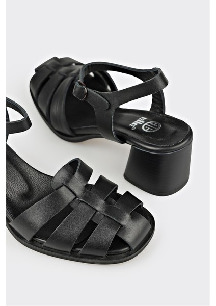 Siyah Deri Kadın Sandalet fırsatları