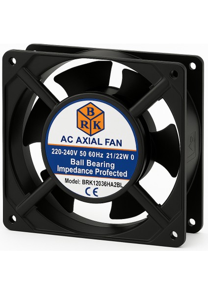 120X120X38 220V Ac 5 Kanatlı Rulmanlı Brk Fan