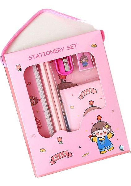Çocuk Kırtasiye Seti Küçük Hediye Çizgi Film Kırtasiye Altı Parçalı Set (Yurt Dışından)