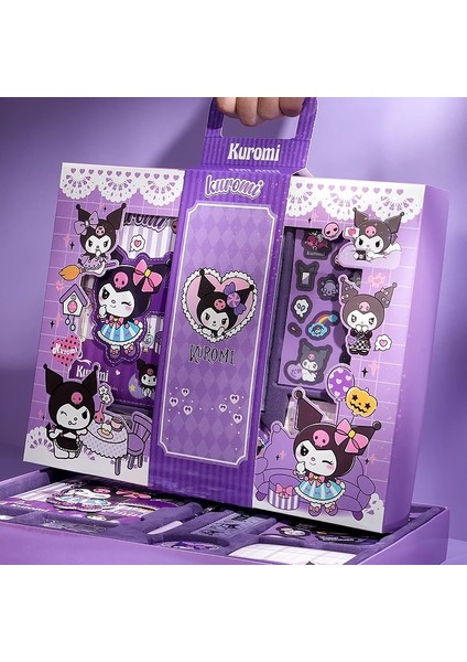 Sanrio My Melody Anime Kawaii Kalem Defter Cetvel Kırtasiye Seti Sevimli Karikatür Siyah Pirinç Çıkartmalar Çocuk Okul Hediyeleri Oyuncaklar (Yurt Dışından) fırsatları