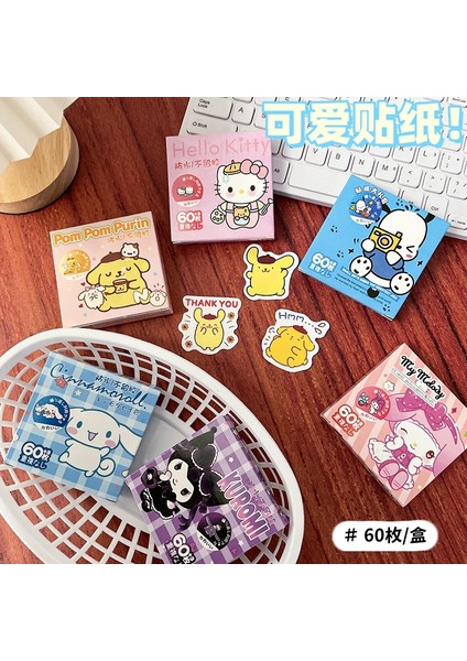 Sanrio Kutulu Hediye Kutusu Çocuklar Için Çıkartmalar Sevimli Çizgi Film Su Geçirmez 60 Kulo Miku Kart El Kitabı Çıkartmalar (Yurt Dışından) fiyatları