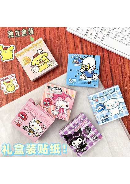 Sanrio Kutulu Hediye Kutusu Çocuklar Için Çıkartmalar Sevimli Çizgi Film Su Geçirmez 60 Kulo Miku Kart El Kitabı Çıkartmalar (Yurt Dışından) modelleri