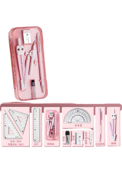 Ilkokul Çocukları Için Cetvel Öğrenme Seti Matematik Çizim Araçları Çok Fonksiyonlu Düz Cetvel Seti (Yurt Dışından)