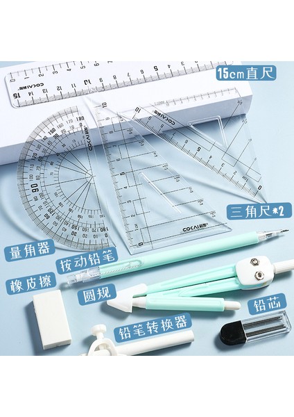 Ilkokul Çocukları Için Cetvel Öğrenme Seti Matematik Çizim Araçları Çok Fonksiyonlu Düz Cetvel Seti (Yurt Dışından) modelleri