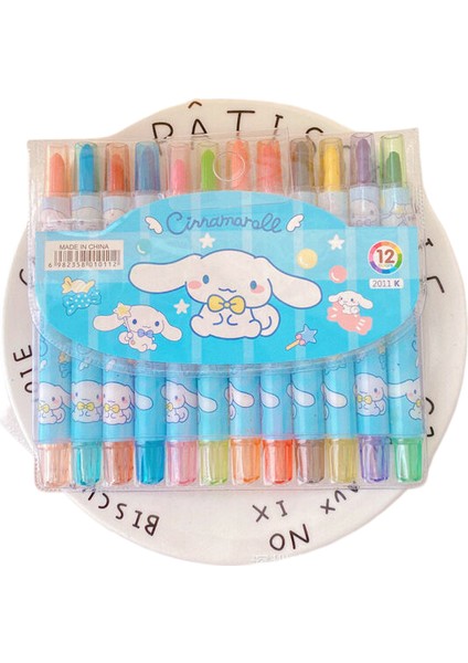 12 Adet Sanrio Doodle Kalem Kuromi My Melody Cinnamonroll Döner Ölçeklenebilir Renkli Pastel Boya Karikatür Doodle Kalem Çizim Çocuk Marker (Yurt Dışından)