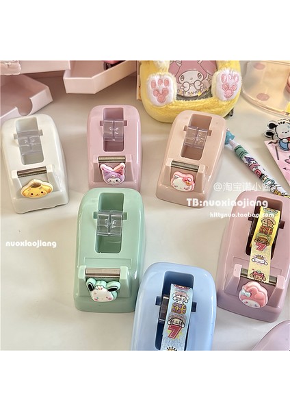 Hello Kitty Sanrio Kuromi Cinnamoroll Anime Kawaii Mini Bant Kesici Sevimli Karikatür Öğrenci El Aletleri Kaymaz Bant Dağıtıcı (Yurt Dışından) modelleri