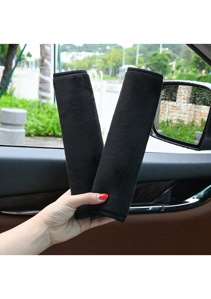 Araba Emniyet Kemeri Omuz Pedleri Genişletilmiş Omuz Pedleri Yumuşak Karikatür Peluş Koruyucu Kapak Araba Iç Malzemeleri Bir Çift (Yurt Dışından)