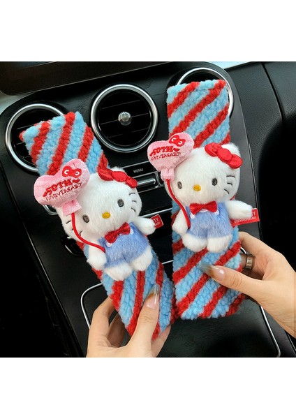 Araba Emniyet Kemeri Omuz Kol Kate Kedi 50. Yıldönümü Sevimli Sense Araba Dekoratif Koruyucu Kapak Anti Boğulma Boyun (Yurt Dışından)