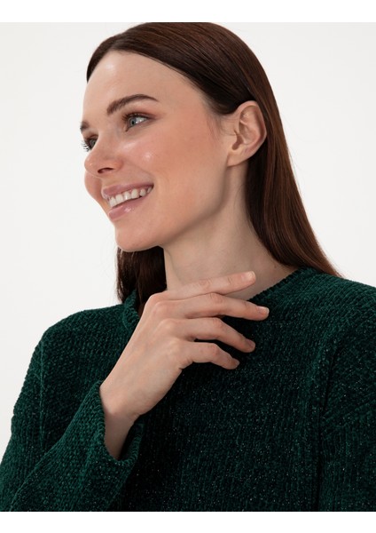 Kadın Koyu Yeşil Oversize Kazak 50290610-VR079 fiyatları