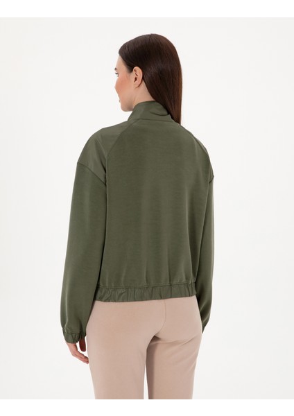 Kadın Haki Comfort Fit Örme Hırka 50301345-VR027