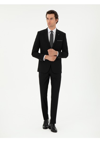 Erkek Siyah Slim Fit Klasik Takım Elbise 50310167-VR046