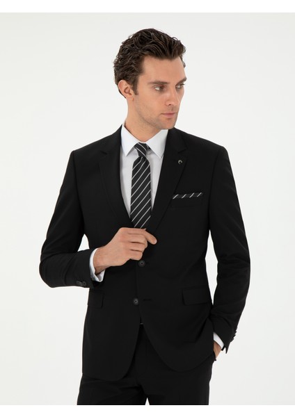 Erkek Siyah Slim Fit Klasik Takım Elbise 50310167-VR046