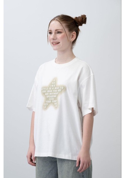 Kız Çocuk Yıldız Baskılı Tshirt