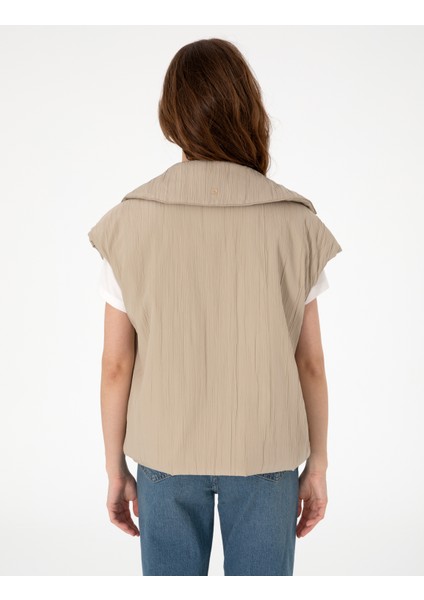 Kadın Kum Crop Top Yelek 50300907-VR085