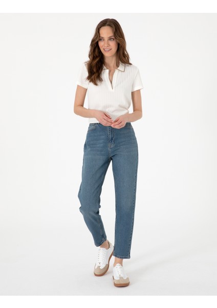 Kadın Ekru Slim Fit Basic Tişört 50306039-VR019 fırsatları