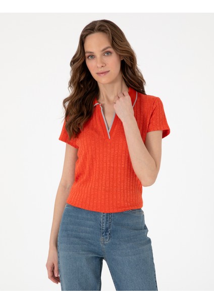Kadın Kırmızı Slim Fit Basic Tişört 50306039-VR030 modelleri