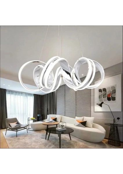 Clover Gold Kaplama 3 Renk Ledli Lüks Modern Sarkık Tekli Avize