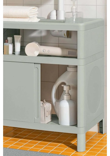 Lavabo Altı Kapaklı Dolap Banyo Dolabı Plastik 50CM Yükseklik LA004 fırsatları
