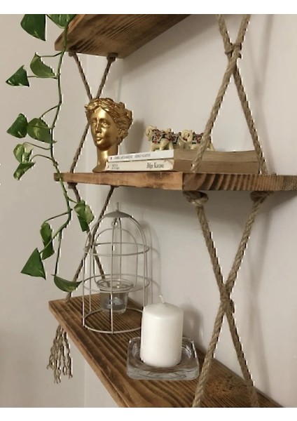 Ahşap Dekoratif Duvar Rafı (40*10*60)