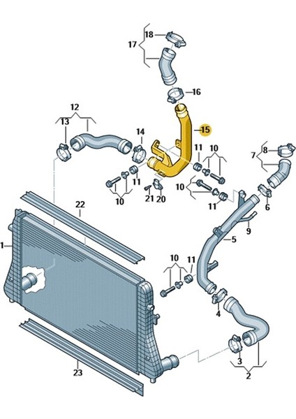 Vw Touran 2011-2015 1.6tdi Cay Motor Turbo Plastik Borusu 1K0145770AE modelleri