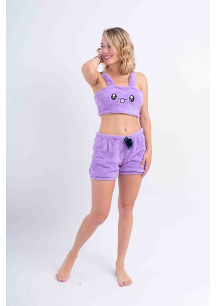 Ayarlanabilir Askılı Pijama Büstiyer Takım Welsoft Peluş
