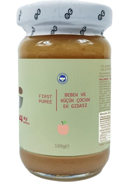 Organik Elma Püresi 100 Gr +4 Ay
