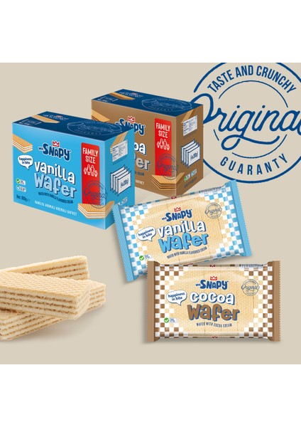 Mr.Snapy Vanilyalı Gofret 800 gr X1 +Kakaolu Gofret 800 gr X1