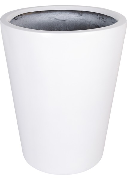 Fiber Saksı Düz Konik Küçük Beyaz 45X37,5 Cm. fiyatları