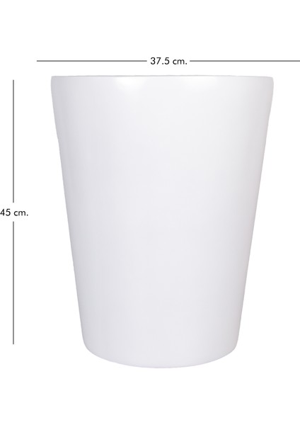 Fiber Saksı Düz Konik Küçük Beyaz 45X37,5 Cm. modelleri