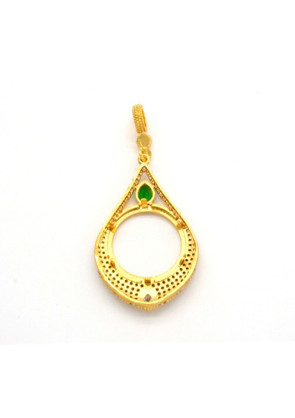 Yarım Altın Çerçeveli Kolye Ucu Altın Kaplama Damla Model TGR-624 fiyatları