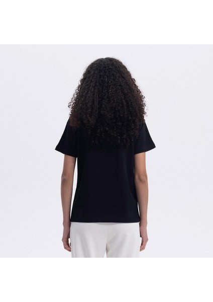 EF174-BK Bisiklet Yaka Kadın T-Shirt - Siyah