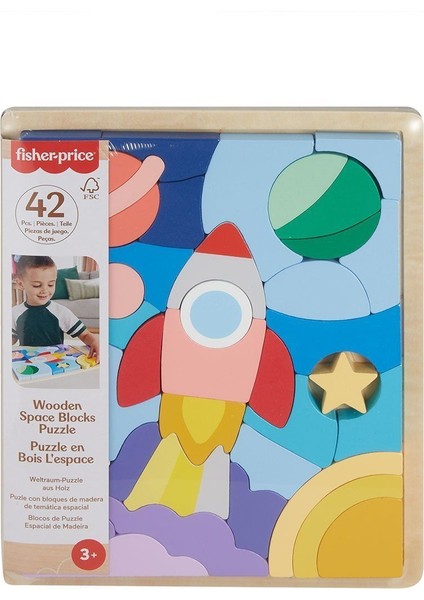 HXY42 Fisher-Price Ahşap Uzay Yapboz
