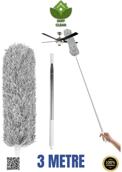 Uzayabilen Mikrofiber Toz Alma 3 Metre Teleskopik Pratik Bükülebilen