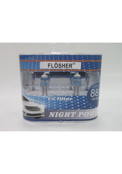 Flosher 12V H27 Ampul 55W +%110 Fazla Işık (L Soket) (2 Ad)