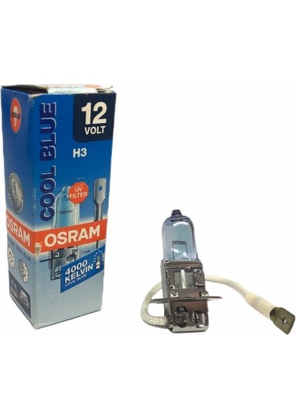 12V H3 Ampul 55W Cool Blue 4000K