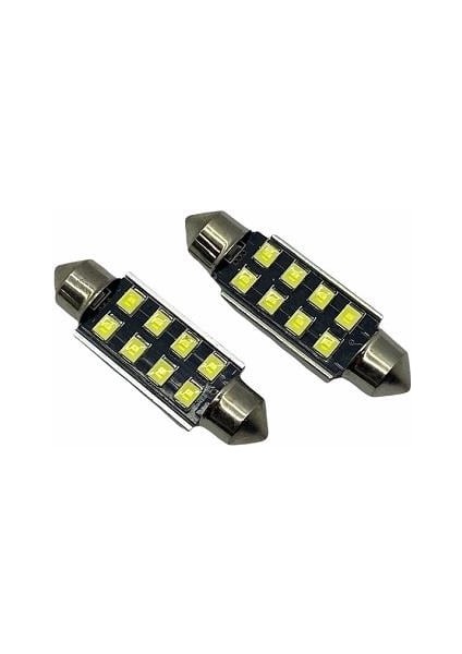 12V Sofit Ampul 8 Ledli Beyaz (39 Mm) (2 Ad)