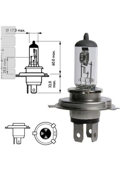 Trıfa 24V H4 Ampul 100/90W 43T Germany