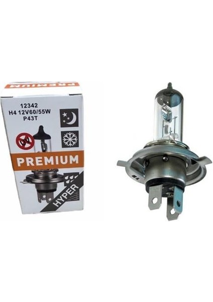 Premıum 12V H4 Ampul 60/55W 43T Standart