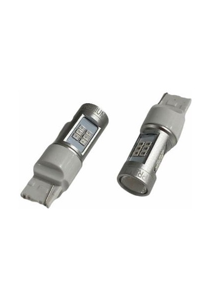 12V 93 AMPUL DİPSİZ T20 21 LEDLİ MERCEKLİ SARI (2 AD)