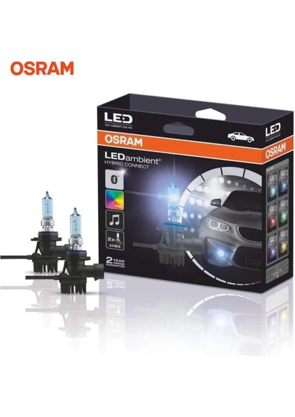 12V Hb3 Ampul (7 Renkli LED Ambiyans--Sese Duyarlı-Bluetooth)