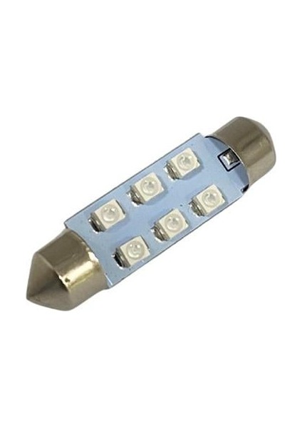 12V Sofit Ampul 6 Ledli Mavi (39 Mm) (1 Ad)