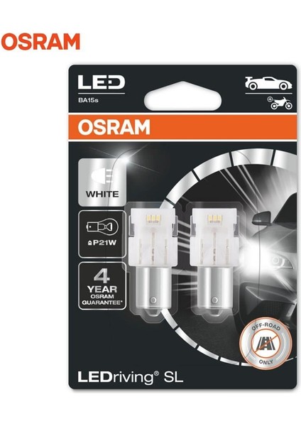 12V 93 Ampul LED P21W 6000K (2 Ad)