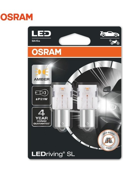 12V 93 AMPUL LED SARI DÜZ TIRNAK BA15s (2 AD)