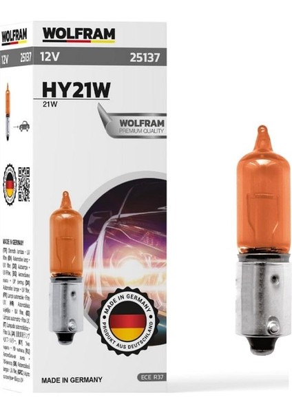 12V H21 AMPUL 21W SARI (ŞAŞI YAKIN TIRNAK) GERMANY