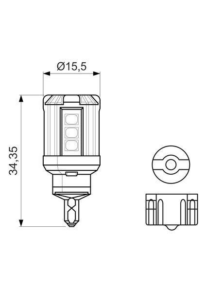 12V T15 Dipsiz LED Ampul Beyaz (2 Ad) fiyatları