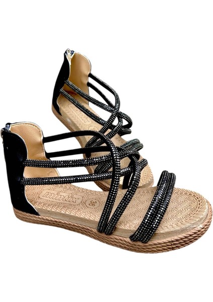 Örgü Desenli Kaymaz Tabanlı Günlük Sandalet modelleri