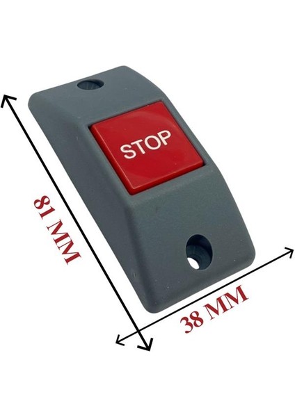 DURACAK İKAZ BUTONU DÜZ TİP GRİ (DİK) (81*38 MM)