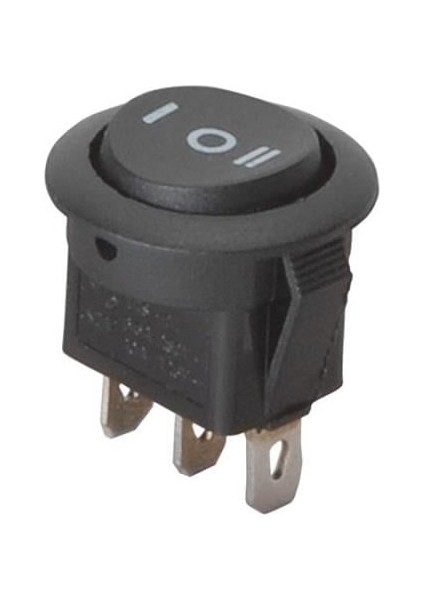 Tuşlu Anahtar Yuvarlak (20 Mm) (On-Off-On) (3 Fiş)