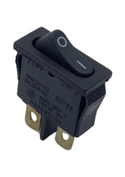 Tuşlu Anahtar Mini Dar Tip Işıksız Siyah (On-Off)